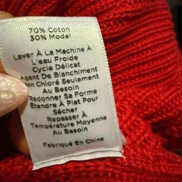 Talbots Marled Cowl Neck Sweater In Red Color Size L. - Picture 11 of 11